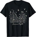 Summer Nights Firefly Wildflower Nature Lover Lightning Bug Unisex , , , Long Sleeve Tee