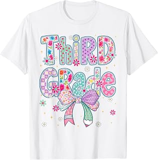 Third Grade 3rd Coquette Floral Cute First Day Teacher Girl Unisex , , , Long Sleeve Tee