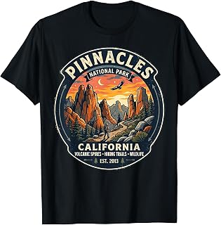 Pinnacles National Park California Retro Hiking Trail Badge Unisex , , , Long Sleeve Tee