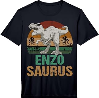 Enzo Saurus Dinosaur T Rex First Name Personalized Performance Unisex , , , Long Sleeve Tee