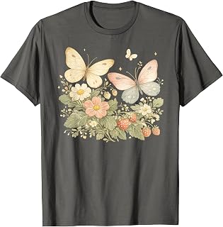 Cottagecore Butterfly Botanical Vintage Floral Nature Unisex , , , Long Sleeve Tee