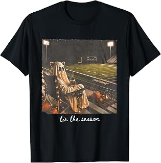 Tis The Season Football Fall Halloween Raccoon Ghost Autumn Unisex , , , Long Sleeve Tee