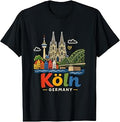 Hand Drawn Cologne Koln Germany Travel Landmark Gift Unisex , , , Long Sleeve Tee