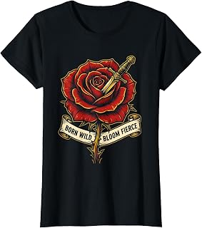 Born Wild Bloom Fierce Tattoo Rose Design Unisex , , , Long Sleeve Tee