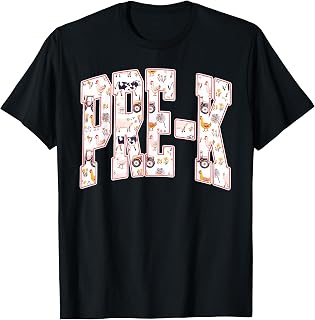 Retro Pre-K Teacher Farm Animal Farmer Floral Kindergarten Unisex , , , Long Sleeve Tee