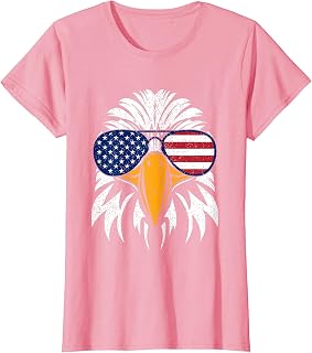 4th of July Bald Eagle Patriotic American Flag Glasses Unisex , , , Long Sleeve Tee