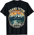 Grand Teton National Park Wyoming Vintage Wilderness Emblem Unisex , , , Long Sleeve Tee