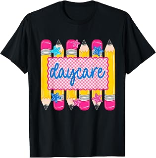 Daycare Pencil Pink Plaid First Day of School Unisex , , , Long Sleeve Tee