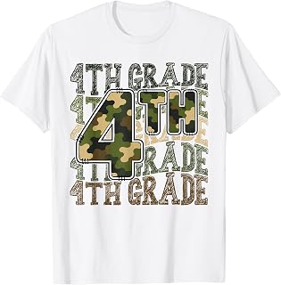 Camo 4th Grade Team Squad Back to School Fourth Grade Crew Unisex , , , Long Sleeve Tee