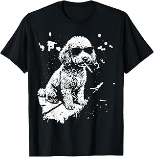 Cool Dog Sunglasses Smoking Cigarette Poodles Meme Unisex , , , Long Sleeve Tee