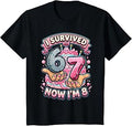 I Survived 6 7 Now I'm 8 8th Birthday Girls Unisex , , , Long Sleeve Tee