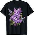 Hummingbird Lilac Floral Purple Flowers Botanical Garden Unisex , , , Long Sleeve Tee