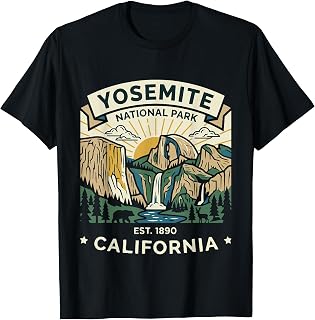 Yosemite National Park Vintage Retro Design Unisex , , , Long Sleeve Tee