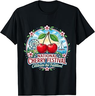 National Cherry Festival Traverse City Cherry Unisex , , , Long Sleeve Tee