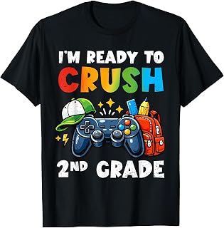 Ready to Crush 2nd Grade Video Game Back to School Boys Unisex , , , Long Sleeve Tee