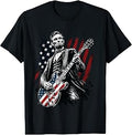 Abraham Lincoln Playing Electric Guitar Rocker USA Flag Unisex , , , Long Sleeve Tee