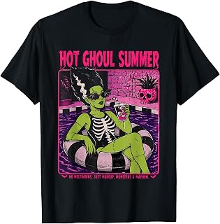 Vintage Hot Ghoul Summer Halloween Beach Summerween Cocktail Unisex , , , Long Sleeve Tee