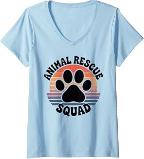 Women's Funny Animal Rescue Squad V-Neck Unisex , , , Long Sleeve Tee