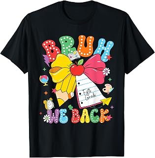 Back to School Bruh We Back 5th Grade Pencil Bow Women Girl Unisex , , , Long Sleeve Tee
