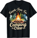 Friends Fires Fun Camping Crew Campfire Outdoor Adventure Unisex , , , Long Sleeve Tee