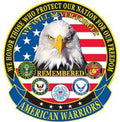 American Warriors 12 inch Back Patch Unisex , , , Long Sleeve Tee