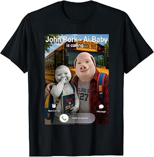 Funny Back to School Day John Pork and Ai Baby is Calling Unisex , , , Long Sleeve Tee