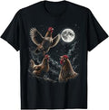 Chicken Howling at Moon Vintage 90s Graphic Design Unisex , , , Long Sleeve Tee