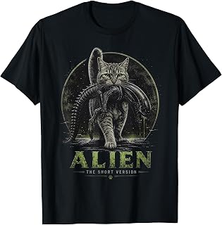 Alien Short Version Cat Sci-Fi Horror Parody Funny Unisex , , , Long Sleeve Tee