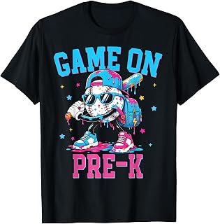 Pre-K Back to School Baseball Drip Game On Preschool Boys Unisex , , , Long Sleeve Tee