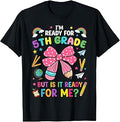 I'm Ready for 5th Grade Pencil Bow First Day of School Girls Unisex , , , Long Sleeve Tee