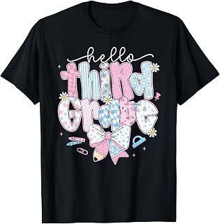 Hello Third Grade Team 3rd Grade Back to School Teacher Kid Unisex , , , Long Sleeve Tee