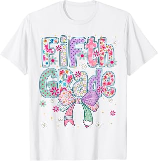 Fifth Grade Coquette Floral First Day of School Teacher Girl Unisex , , , Long Sleeve Tee