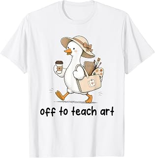 Funny Back to School Off to Teach Art Teacher Goose Drawing Unisex , , , Long Sleeve Tee