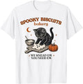 Spooky Biscuits Bakery Funny Black Cat Halloween Pumpkin Unisex , , , Long Sleeve Tee