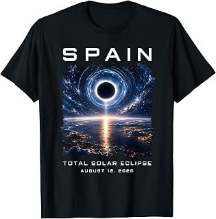 Spain Sky Total Solar Eclipse Cosmic Event 12 August 2026 Unisex , , , Long Sleeve Tee