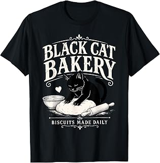 Black Cat Bakery Biscuits Made Daily Cat Lover Art Unisex , , , Long Sleeve Tee