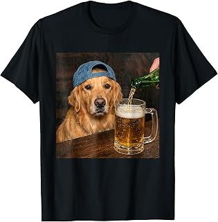 Golden Retriever Drinking Beer Funny Dog Meme Unisex , , , Long Sleeve Tee