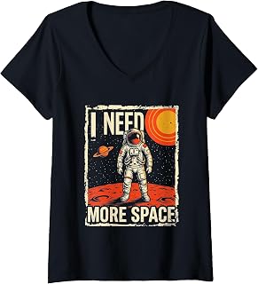 Sponsored Ad - Women's I Need More Space - Retro Astronaut Funny Novelty Introvert V-Neck