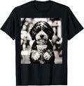 Bernedoodle Iced Coffee Photo Funny Dog Lover Art Unisex , , , Long Sleeve Tee