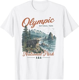 Olympic National Park Washington Vintage Nature Hiking Unisex , , , Long Sleeve Tee