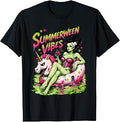 Summerween Spooky Summer Ghoul Beach Unicorn Halloween Unisex , , , Long Sleeve Tee