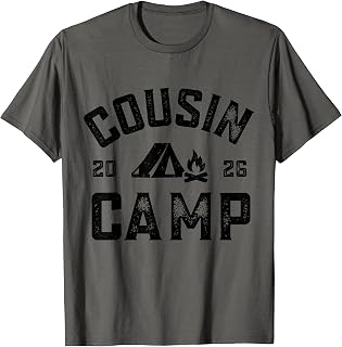 Retro Cousin Camp 2026 Camping Crew Family Vacation Campfire Unisex , , , Long Sleeve Tee