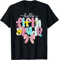 Preppy Hello 5th Grade Back to School Teacher Student Kids Unisex , , , Long Sleeve Tee