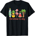Christmas in July Shirt Tropical Pink Flaming Summer Girls Unisex , , , Long Sleeve Tee