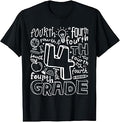 Back to School Typography Fourth 4th Grade Team Teacher Kids Unisex , , , Long Sleeve Tee