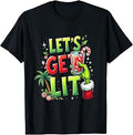 Christmas in July Tropical Cocktail Let's Get Lit Unisex , , , Long Sleeve Tee