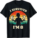 I Survived 6 7 Now Iâ€™m 8 Funny 8th Birthday Boy Kids Unisex , , , Long Sleeve Tee