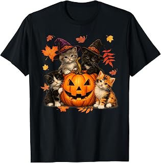 Halloween Cute Cats Pumpkin Spooky Season Men Women Kid Unisex , , , Long Sleeve Tee