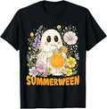 Summerween Funny Ghost Floral Halloween Summer Women Kid Unisex , , , Long Sleeve Tee