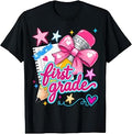 First Grade Coquette Bow Pencil First Day of School Girls Unisex , , , Long Sleeve Tee